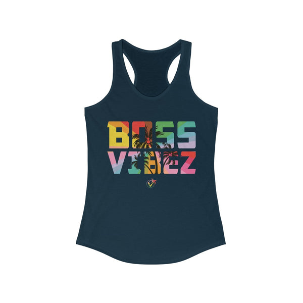 Boss Vibez Navy Blue Ladies Tank Tops