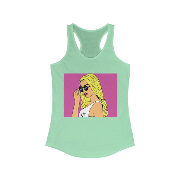 Big B Collaboration Light Green Racerback Tank