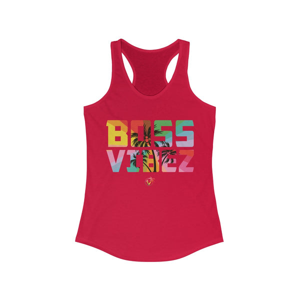 Boss Vibez Red Ladies Tank Tops