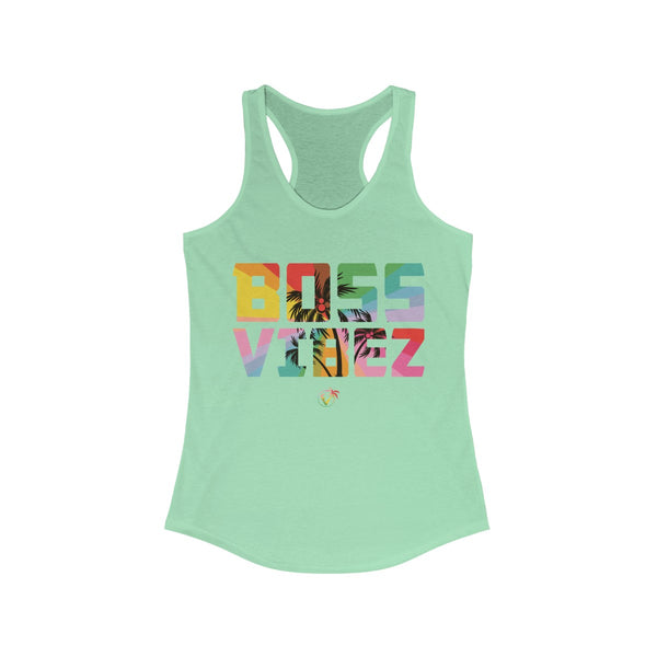 Boss Vibez Light Green Ladies Tank Tops