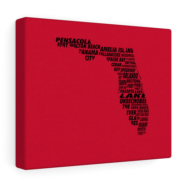 Florida City Map - Portrait Canvas
