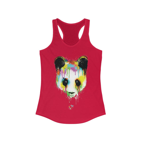 Panda Vibez Red Ladies Tank Tops