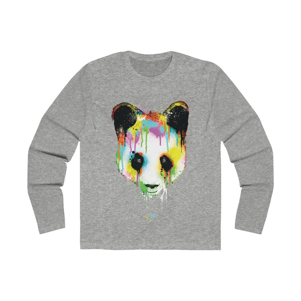 Panda Vibez Long Sleeve Grey T-Shirt