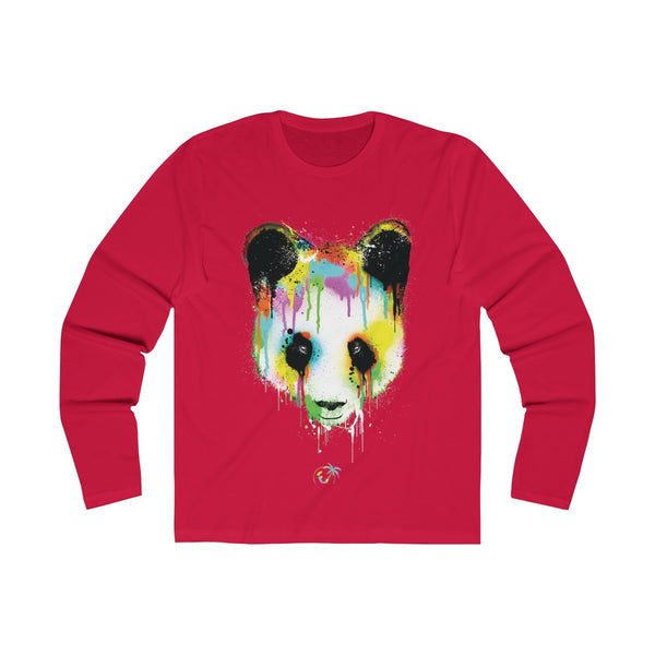 Panda Vibez Long Sleeve Red T-Shirt