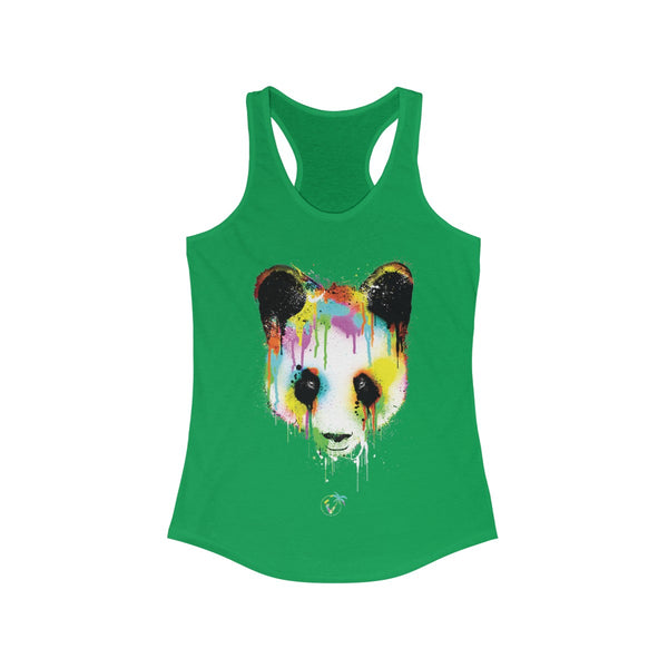 Panda Vibez Green Ladies Tank Tops