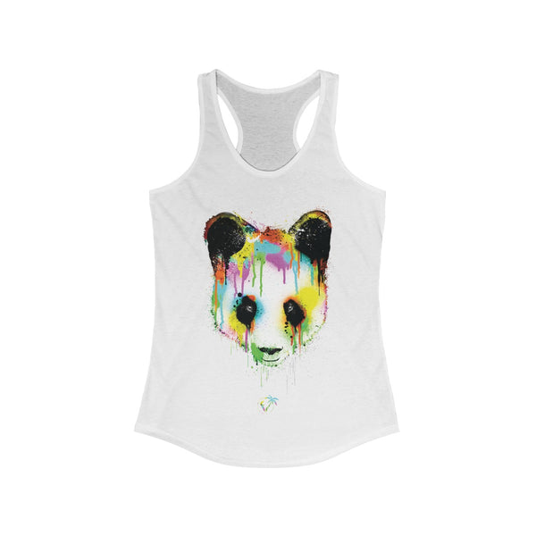 Panda Vibez White Ladies Tank Tops