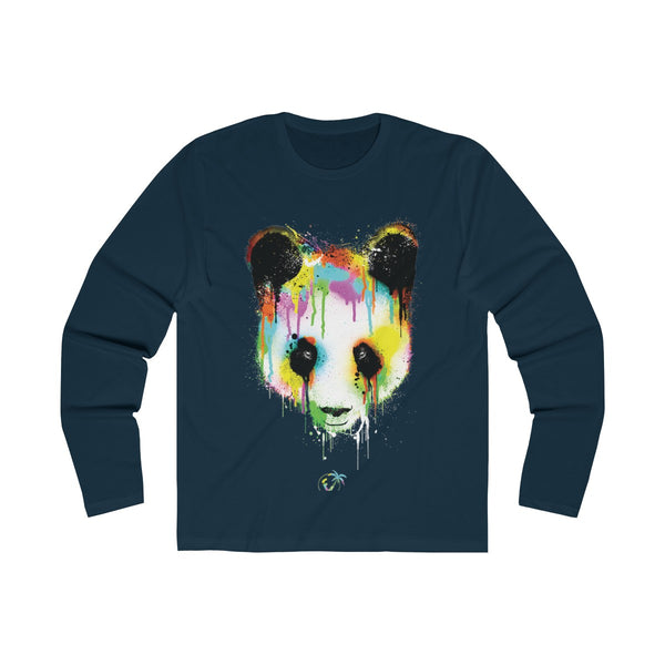 Panda Vibez Long Navy Blue T-Shirt