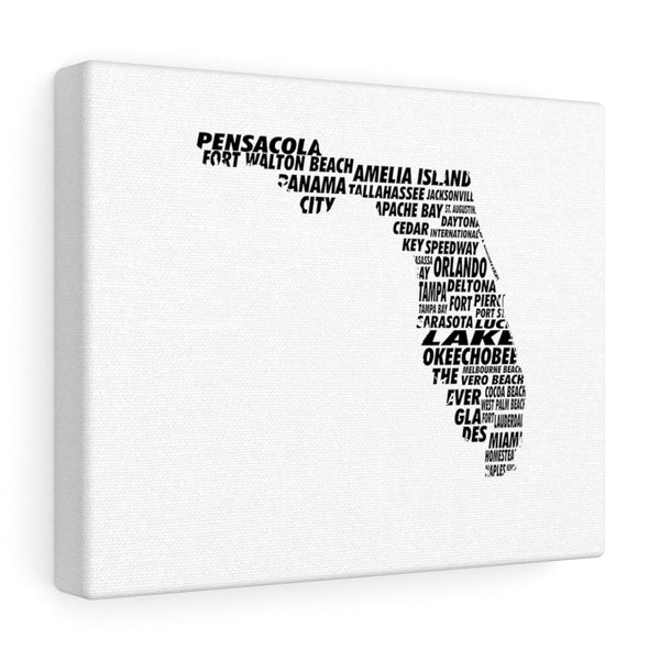 Florida City Map - Portrait Canvas