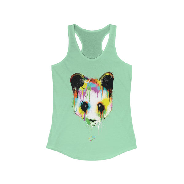 Panda Vibez Light Green Ladies Tank Tops