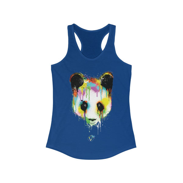 Panda Vibez Blue Ladies Tank Tops