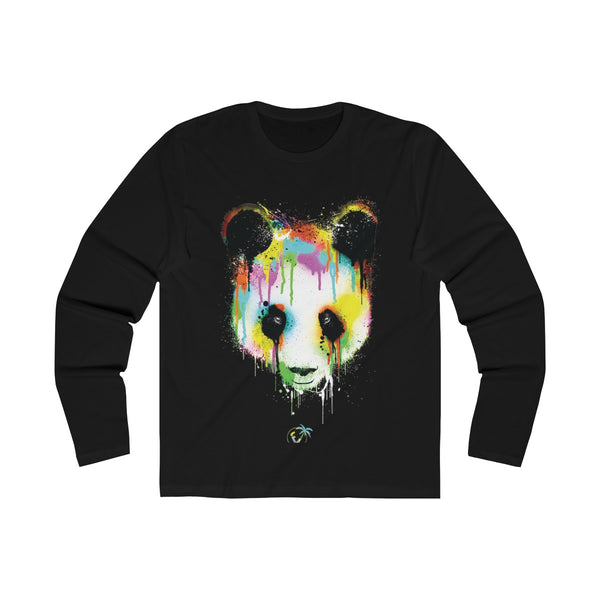 Panda Vibez Long Sleeve Black T-Shirt