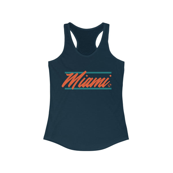 U Are Miami Navy Blue Ladies Tank Tops