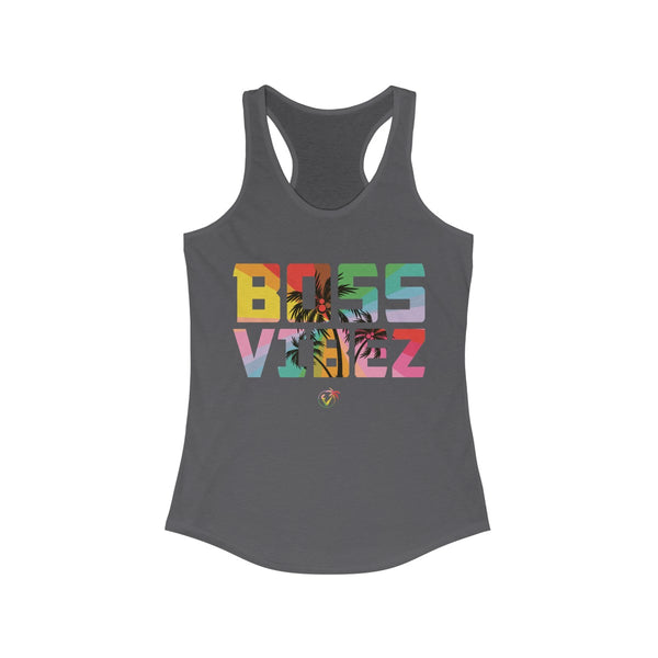 Boss Vibez Dark Gray Ladies Tank Tops